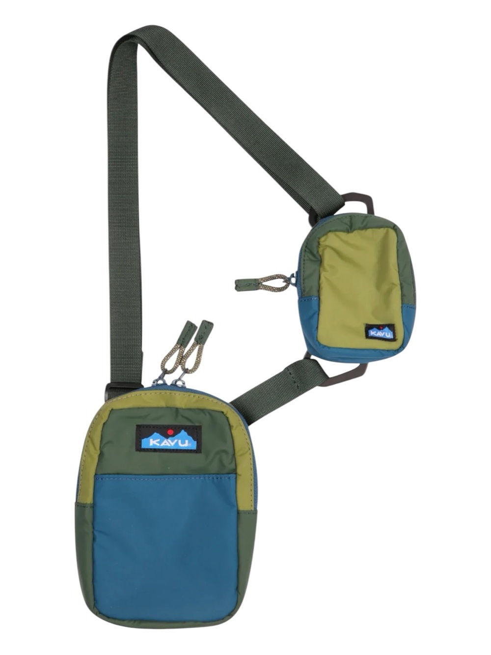 KAVU Yorktown Crossbody Nylon Sling Bag NWT in Green/Blue -- NWT